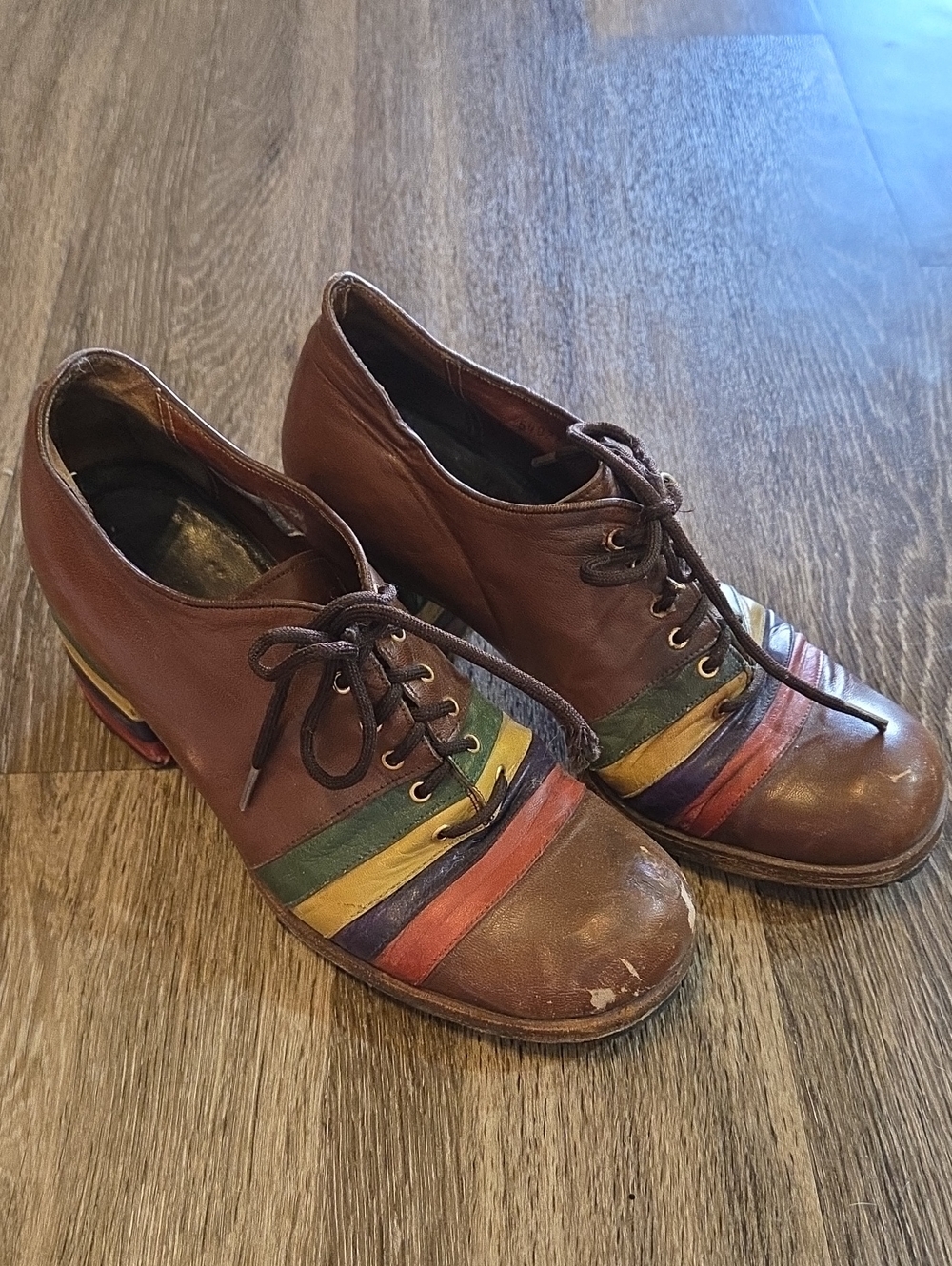 Vintage 1970s Nunn Bush Platform Oxfords Disco Shoes Size 10 Costume